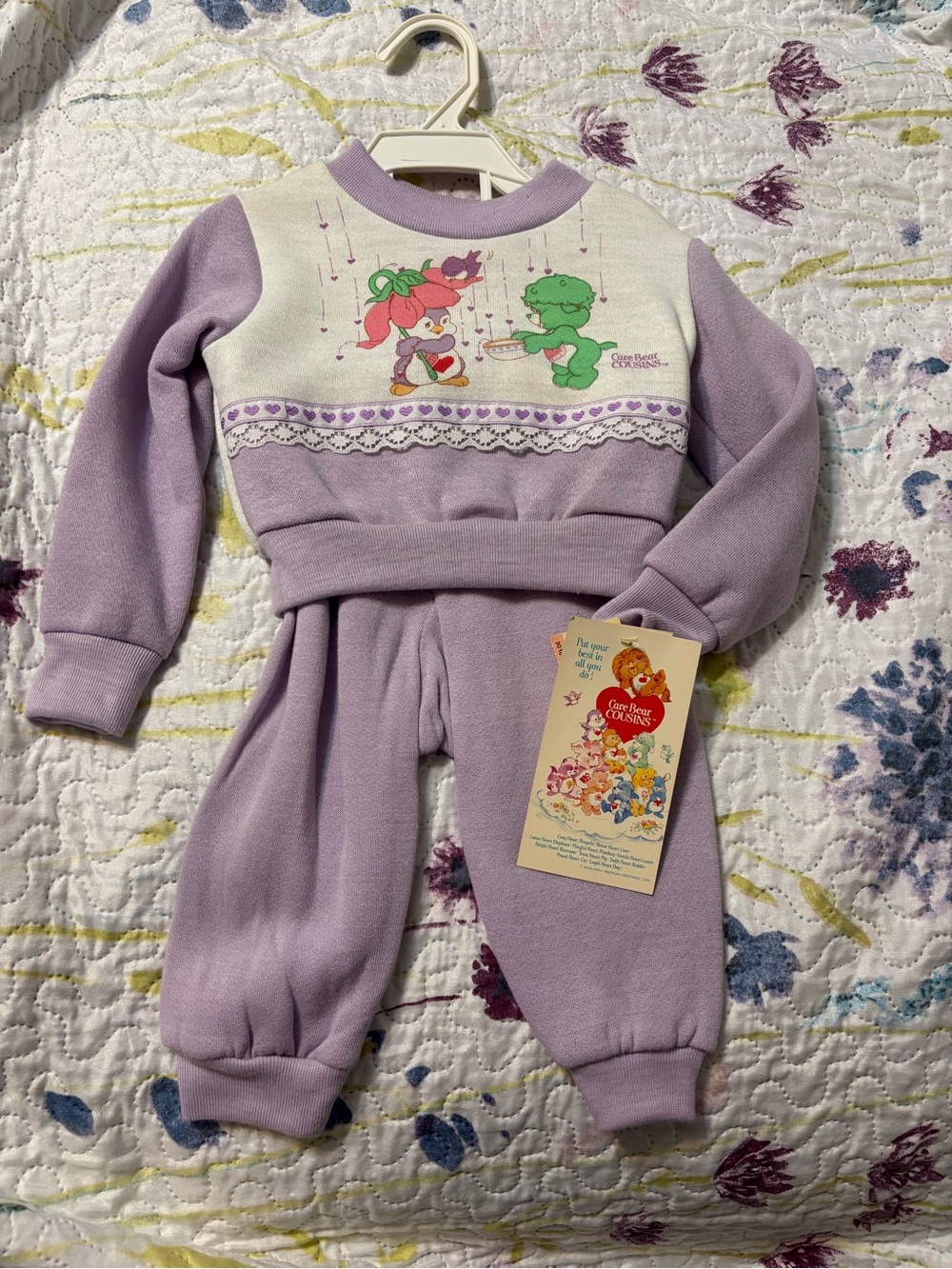 Vintage Care Bear Cousins Lilac Two-Piece Outfit by “dobie”